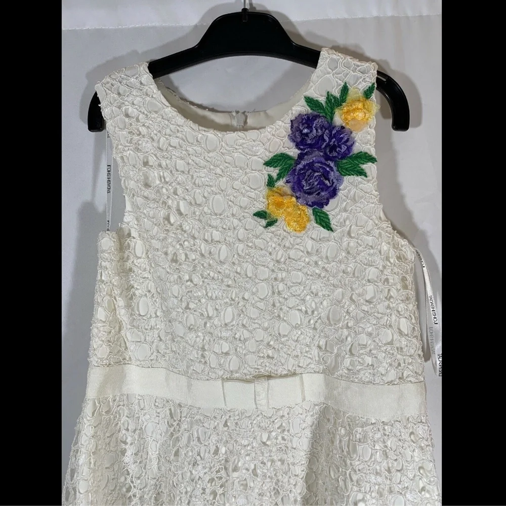 NEW‎ $248 Tadashi Shoji Kids Buttercup Lace Dress in Ivory [Girls SZ 10 ]